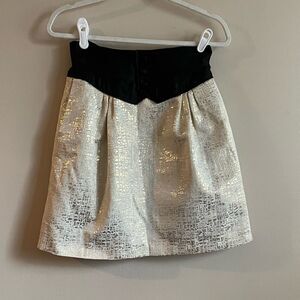 Zachary’s Smile White Label gold tuxedo skirt